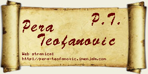 Pera Teofanović vizit kartica